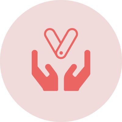 Hands holding the Vagaro logo