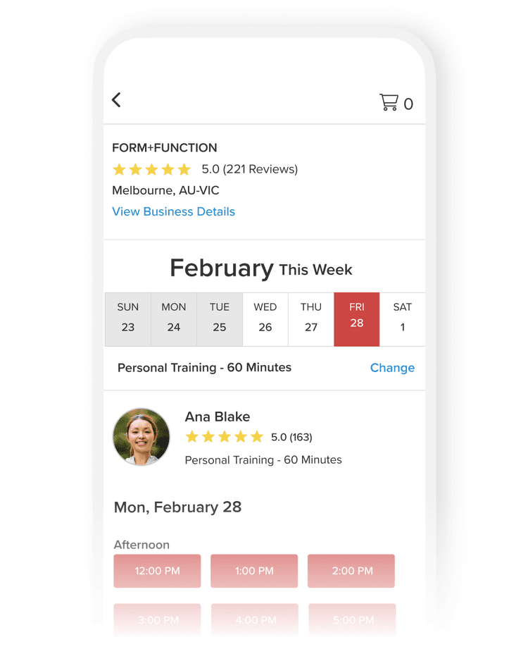 Easy session booking, 24/7