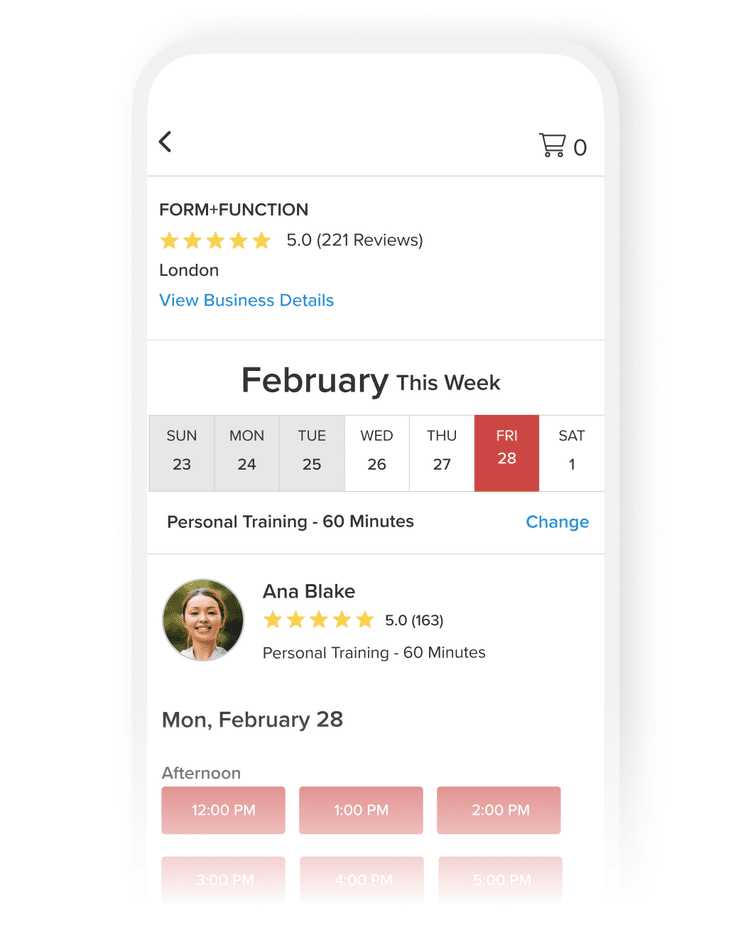 Easy session booking, 24/7