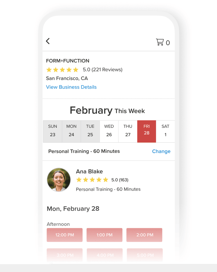 Easy session booking, 24/7