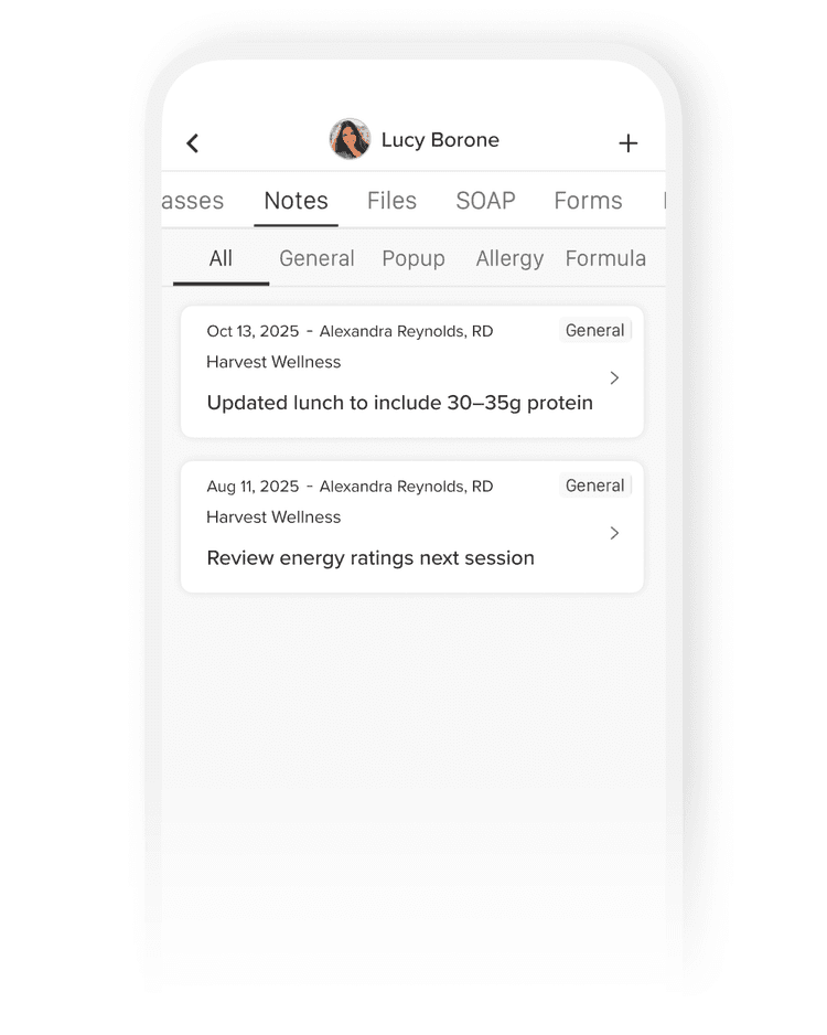 Deliver personalised nutrition plans