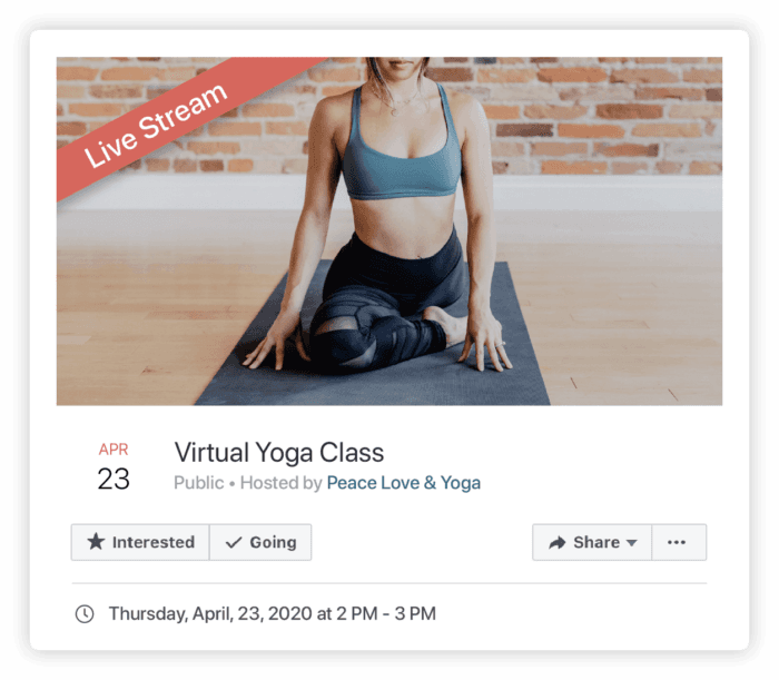 Facebook April 23 Virtual Yoga Class 